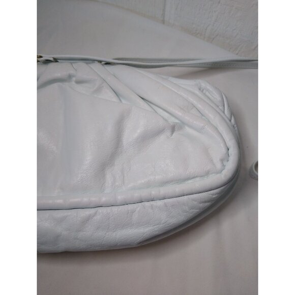 Samir Vtg HandBag White Bright Color Block Zigzag Prints Leather Hinged Purse - Picture 7 of 12